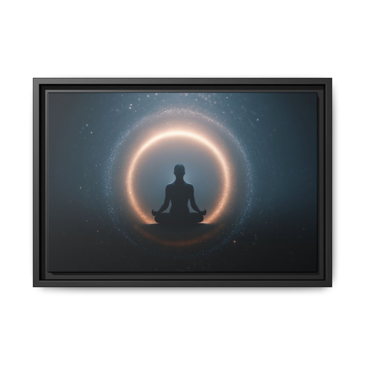 Meditative Silhouette — Framed Canvas Wall Art