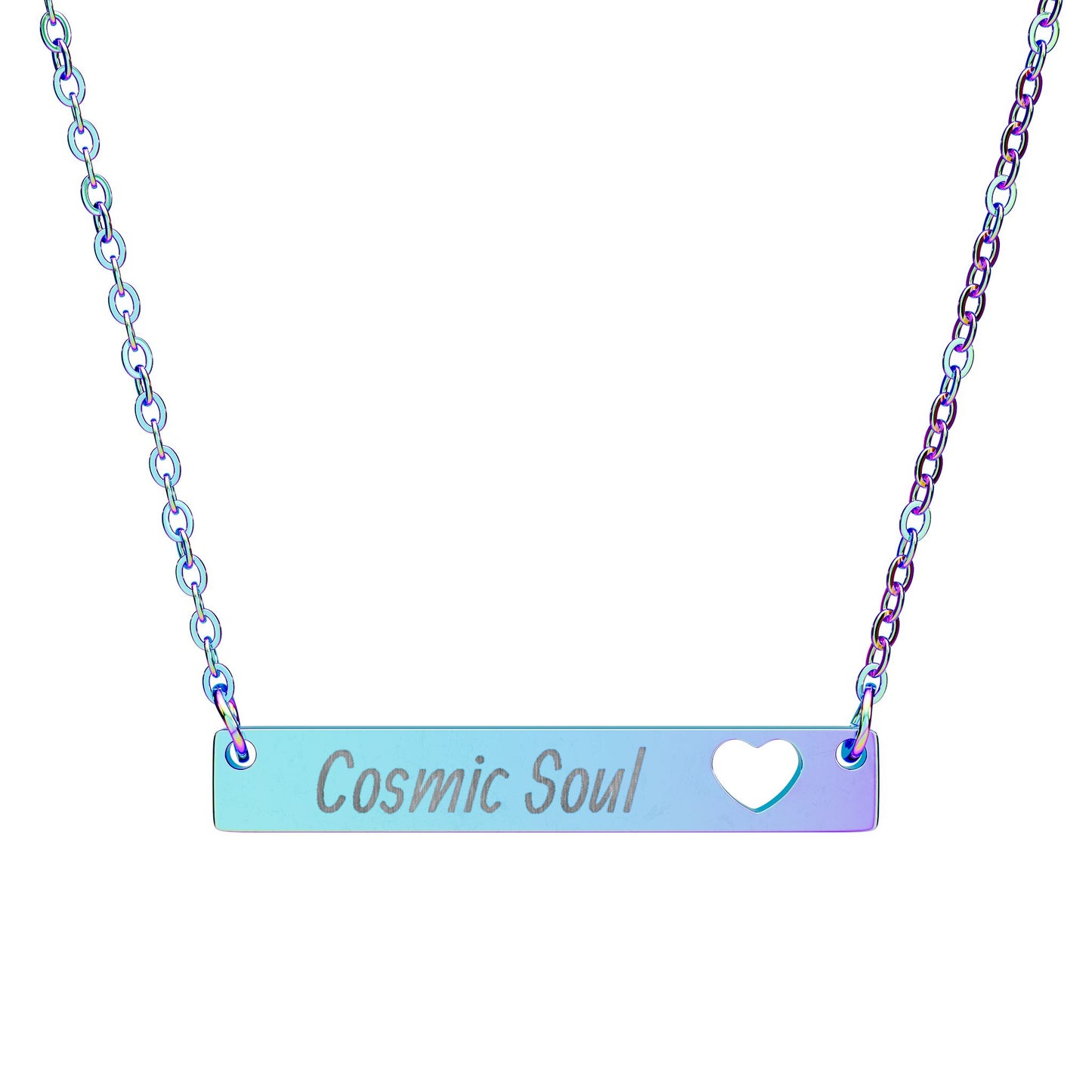 "Cosmic Soul"—Cutout Heart Bar Necklace