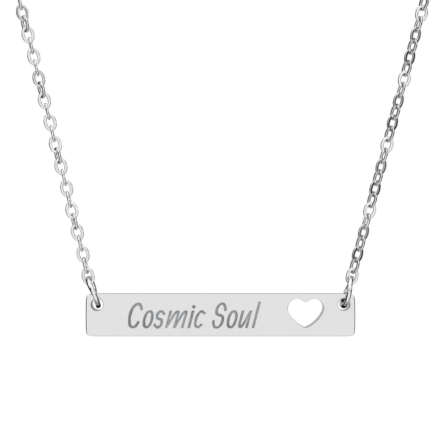 "Cosmic Soul"—Cutout Heart Bar Necklace