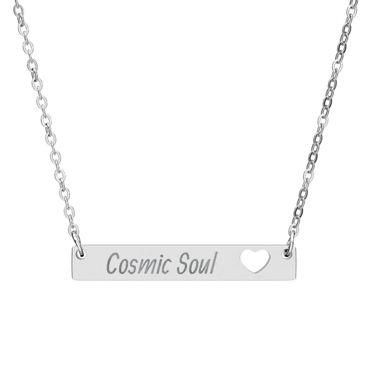 "Cosmic Soul"—Cutout Heart Bar Necklace