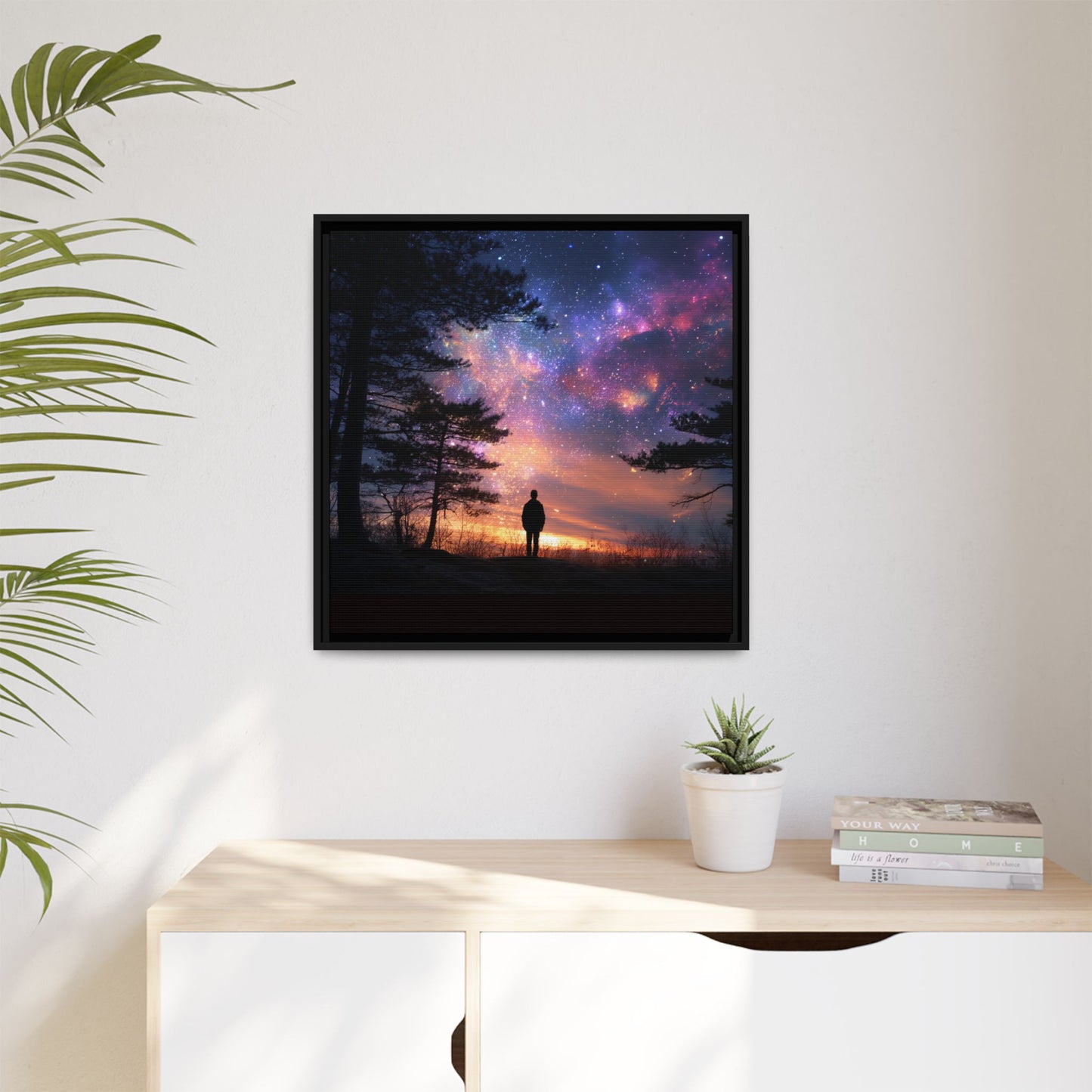 Stargazing at Twilight — Framed Matte Wall Art