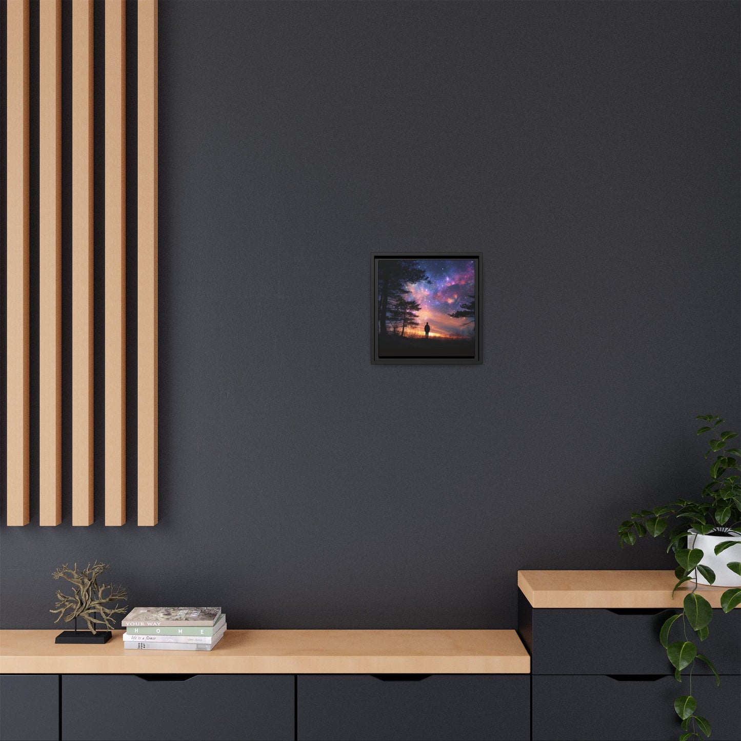 Stargazing at Twilight — Framed Matte Wall Art