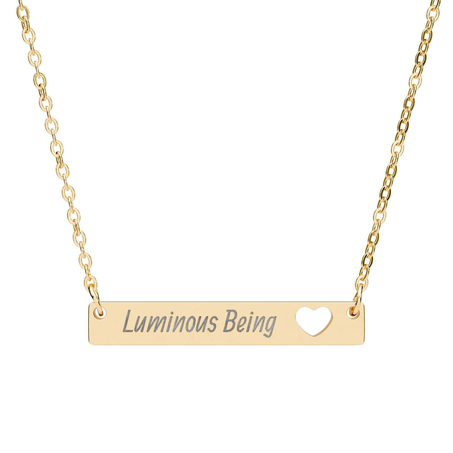 "Luminous Being"—Cutout Heart Bar Necklace