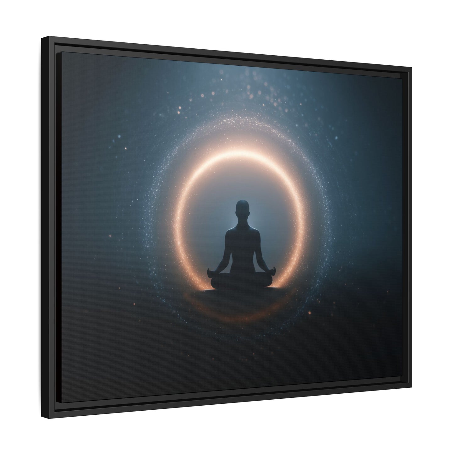 Meditative Silhouette — Framed Canvas Wall Art