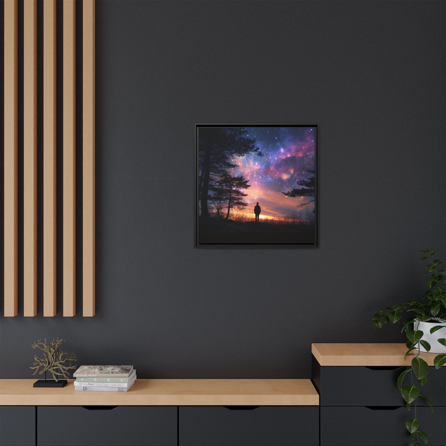 Stargazing at Twilight — Framed Matte Wall Art