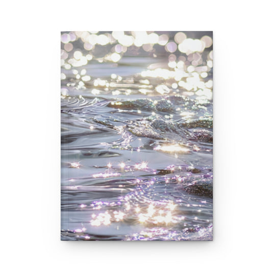 Sparkling Seascape Hardcover Journal — Soft Lavender Ocean Reflection Notebook