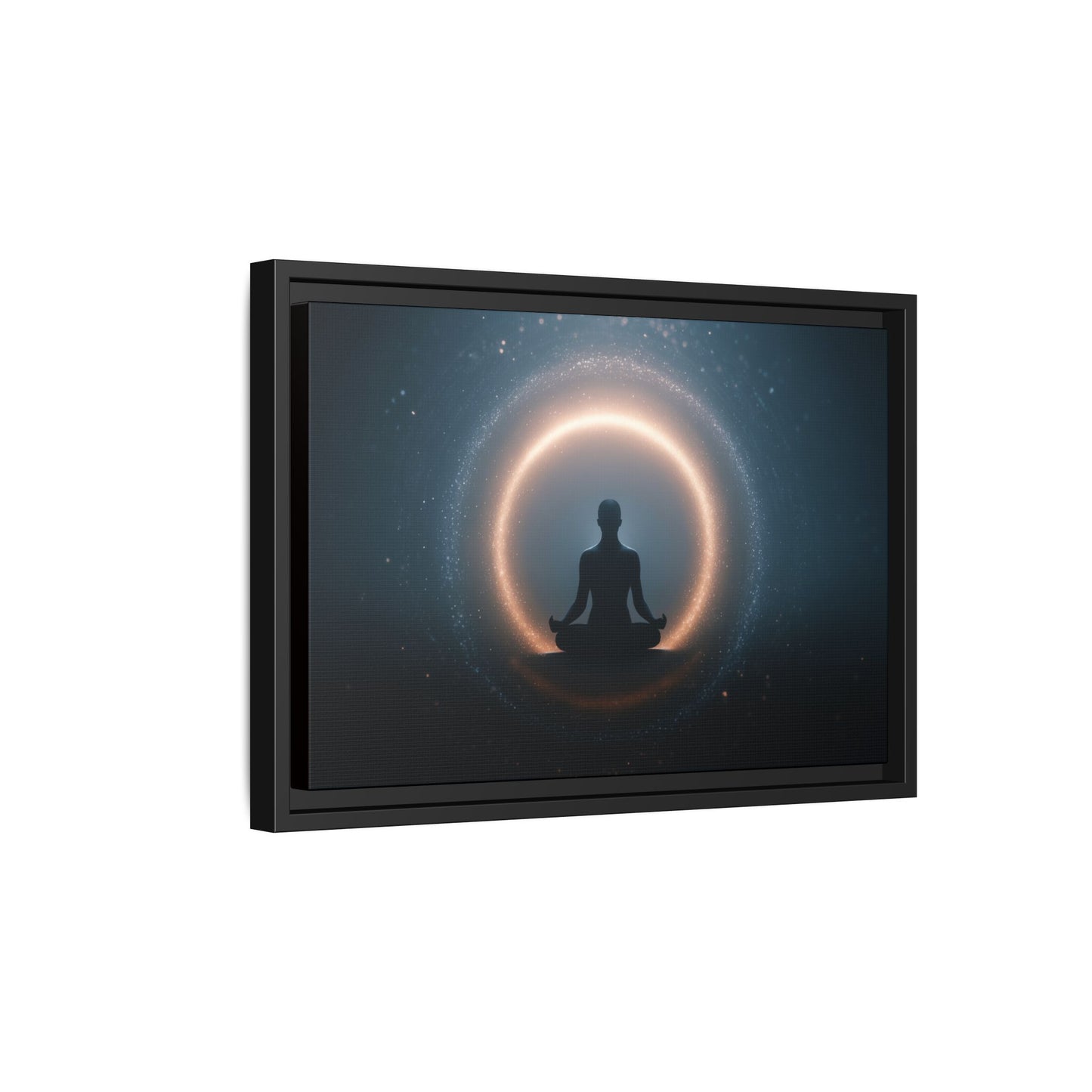 Meditative Silhouette — Framed Canvas Wall Art