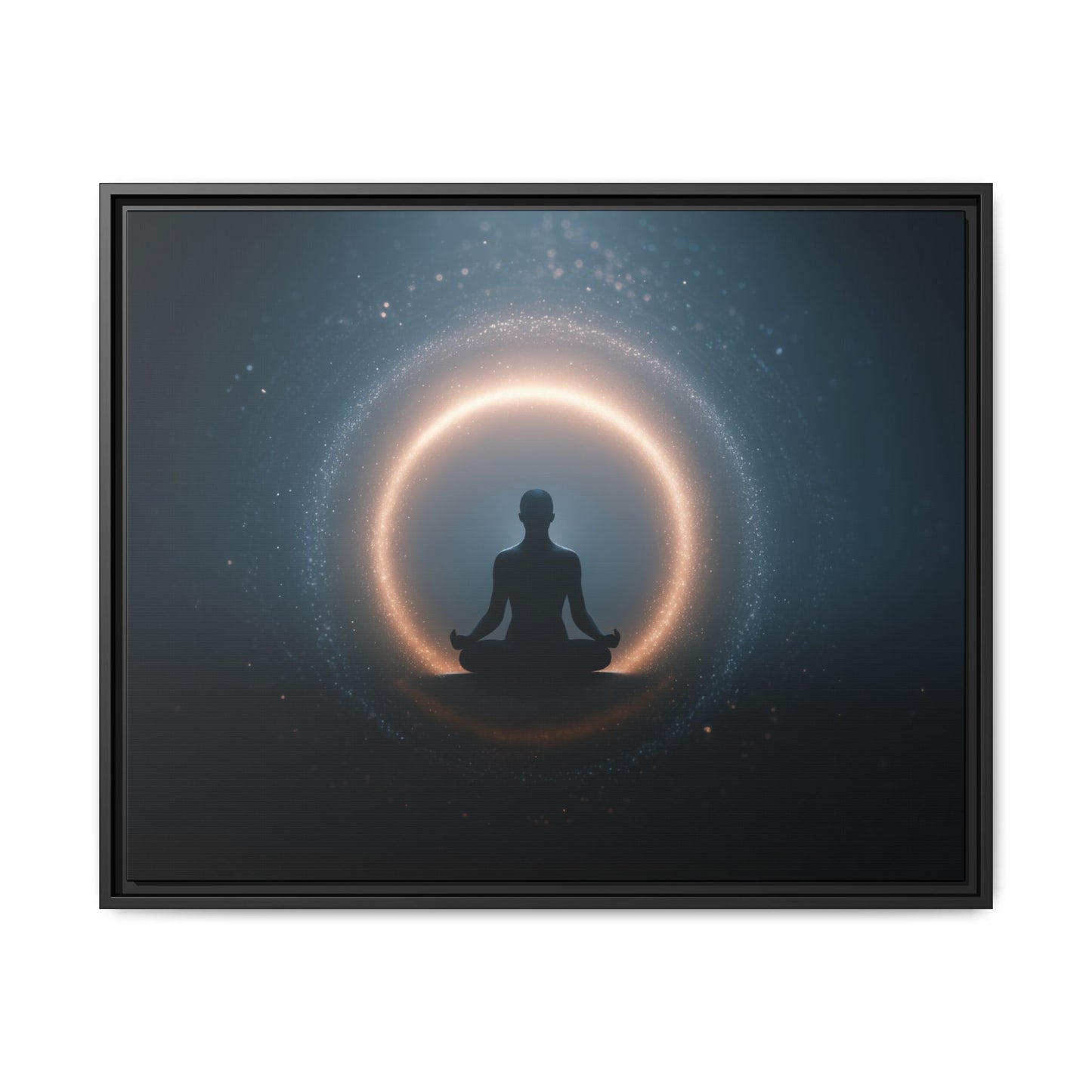 Meditative Silhouette — Framed Canvas Wall Art