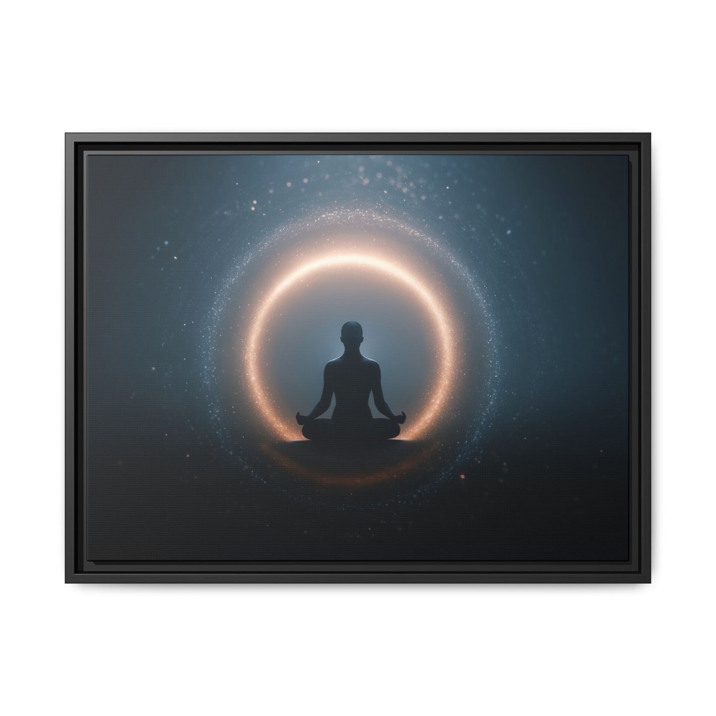 Meditative Silhouette — Framed Canvas Wall Art