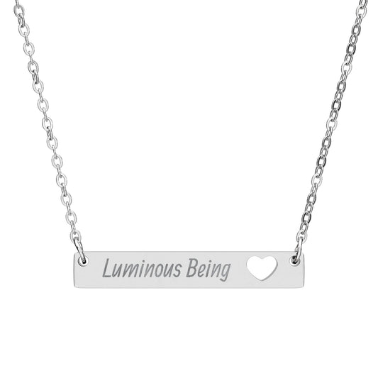 "Luminous Being"—Cutout Heart Bar Necklace