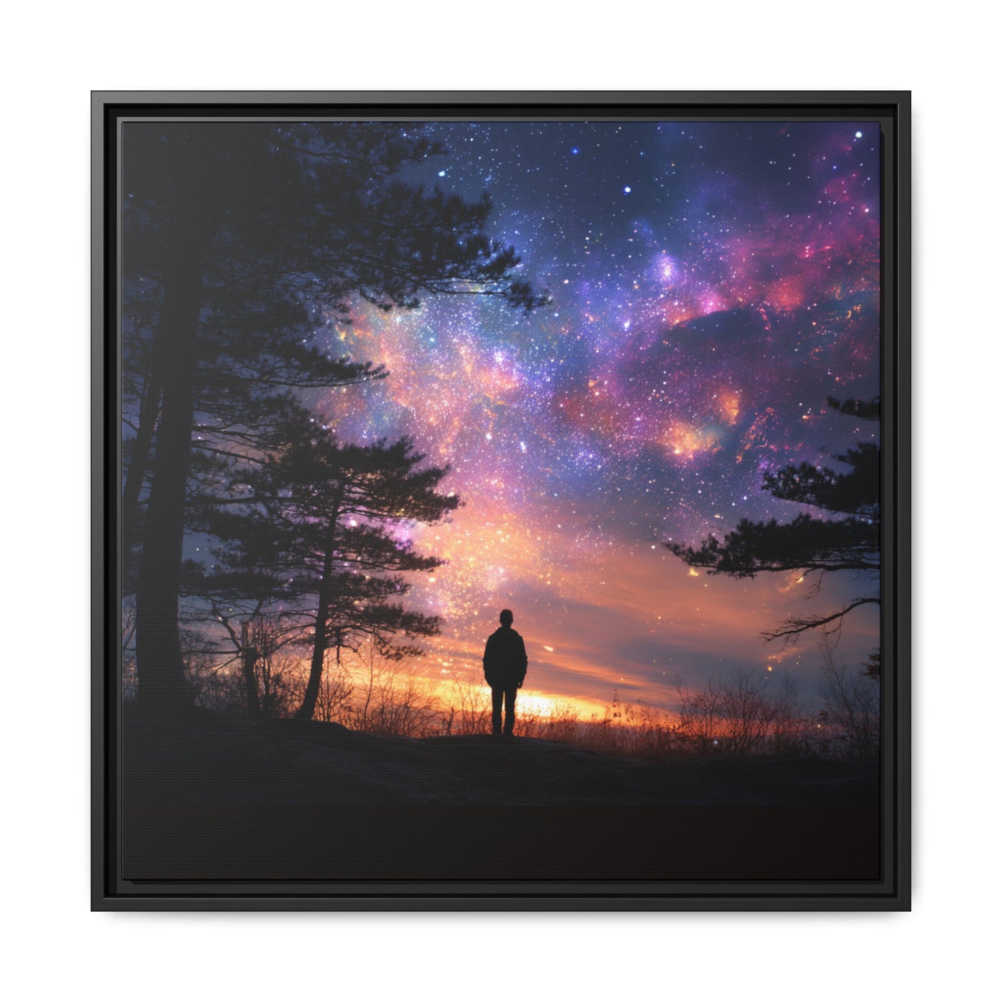Stargazing at Twilight — Framed Matte Wall Art