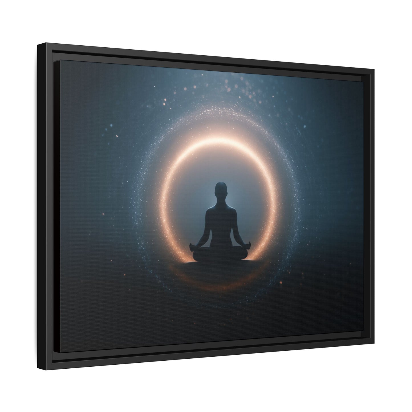 Meditative Silhouette — Framed Canvas Wall Art