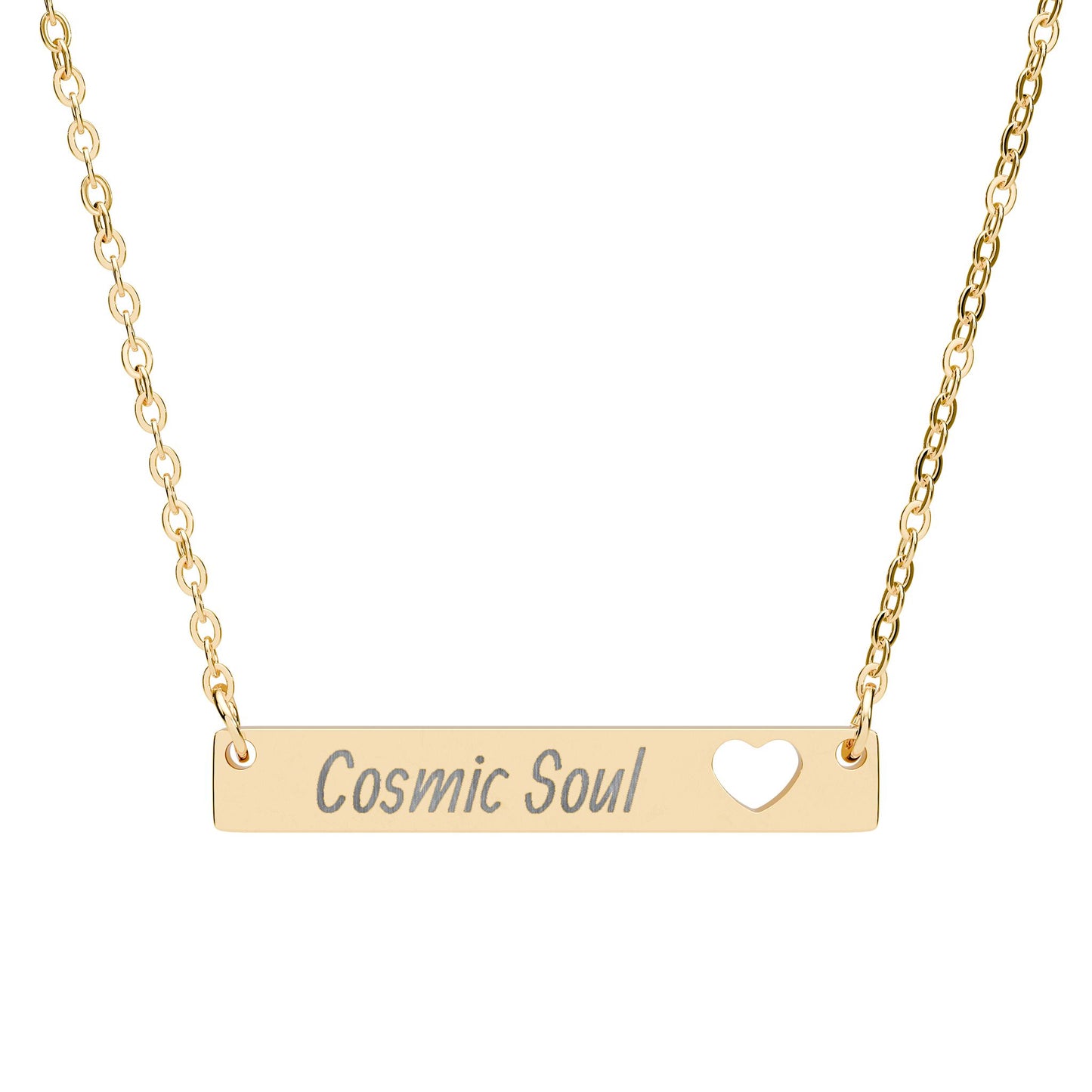 "Cosmic Soul"—Cutout Heart Bar Necklace