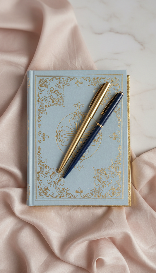 Opaline Blue Journal with Gold Foil